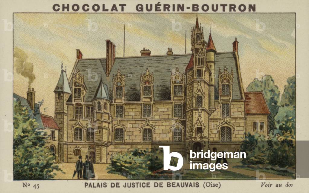 Palais de Justice de Beauvais, Oise (chromolitho)