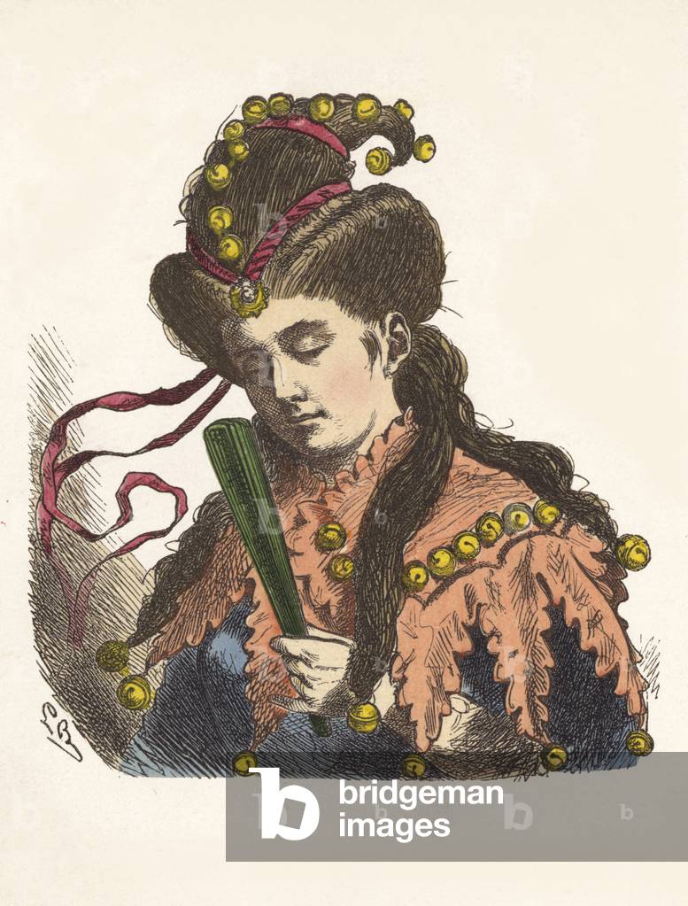 Hat for February (coloured engraving)