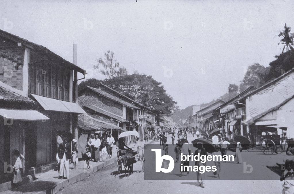 Street Scene in Kandy (b/w photo)
