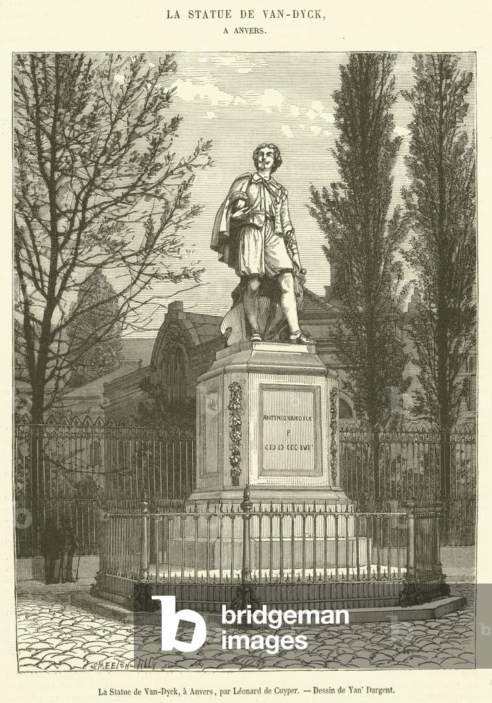 La Statue de Van-Dyck, a Anvers (engraving)