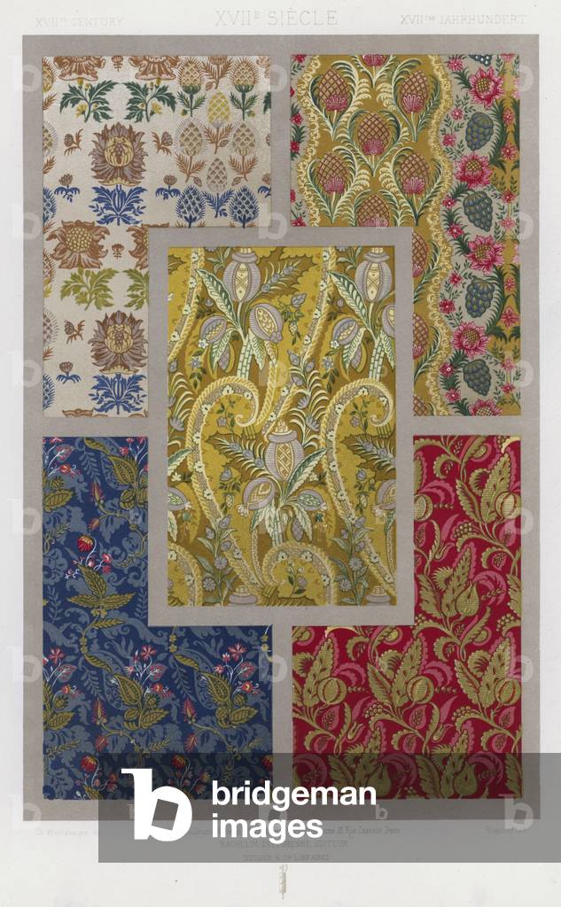 L'Ornement Des Tissus: XVIIth Century, XVIIe Siecle, XVIItes Jahrhundert (colour litho)