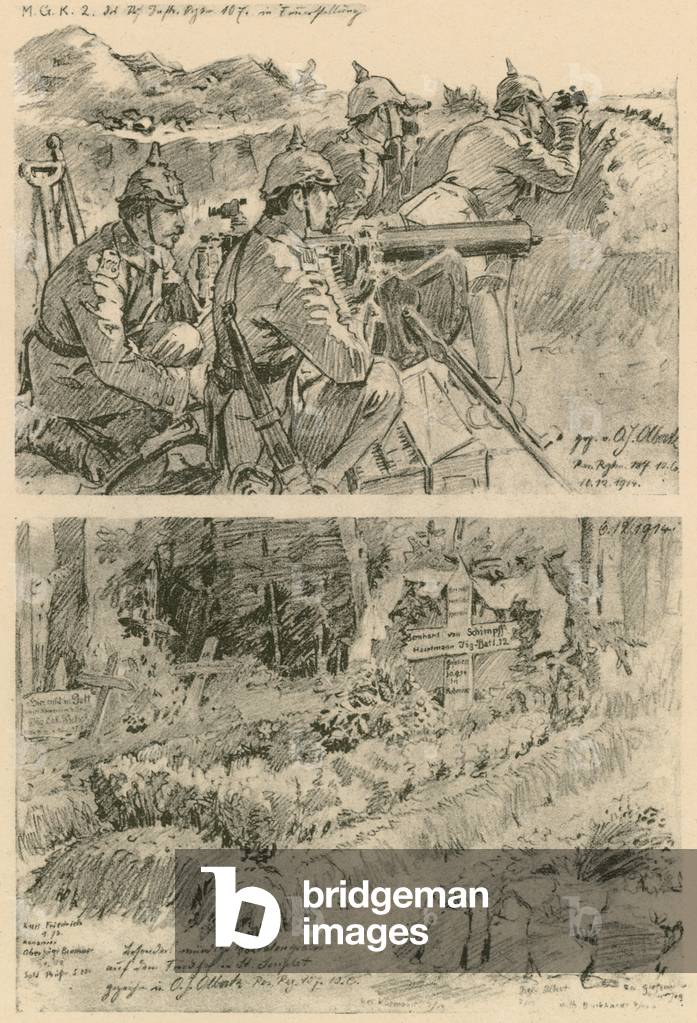 Western battle field scene (litho)