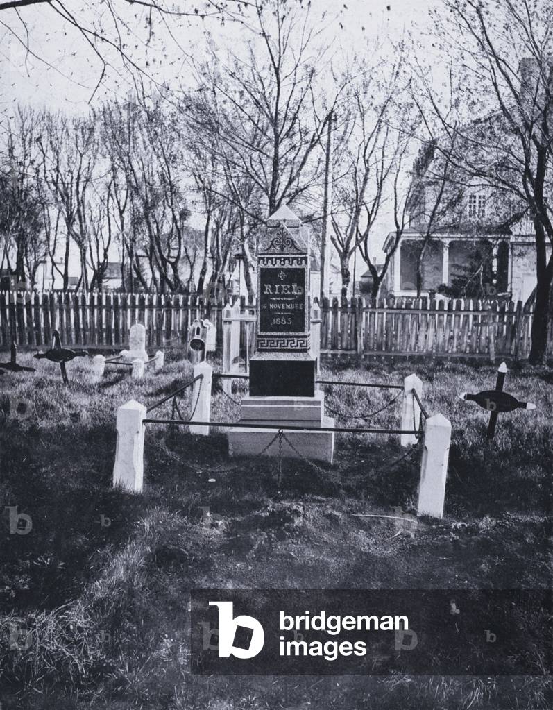 Winnipeg: Monument of Louis Riel, Indian Chief, North-West Rebellion (b/w photo)