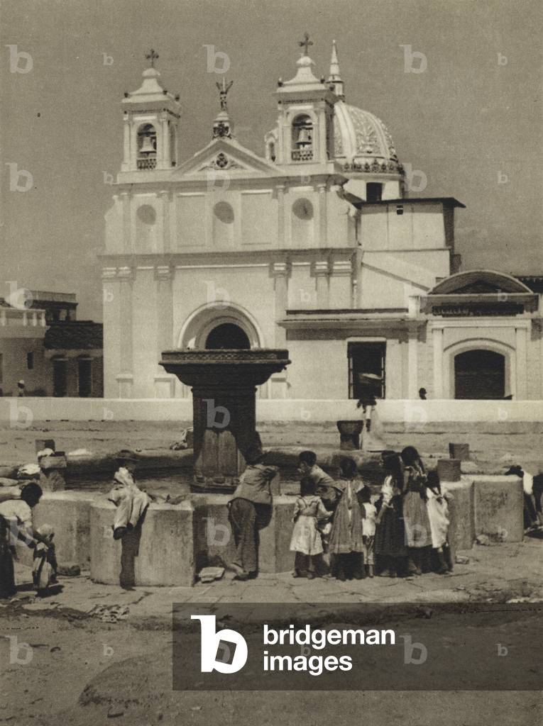 Guatemala, Belen Church (b/w photo)
