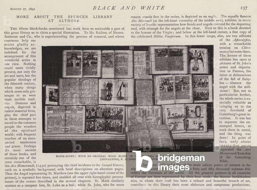Block-books from the collection of the Spencer Libray at Althorp House, Northamptonshire (litho)