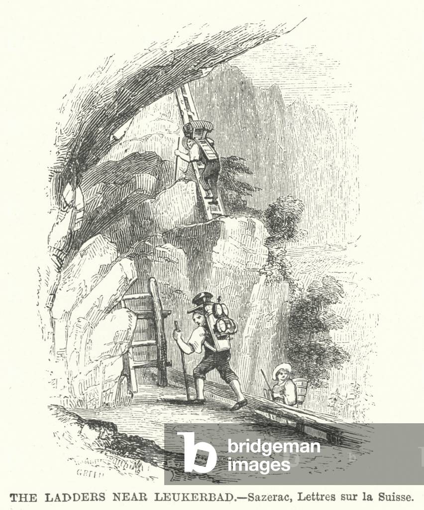 The Ladders near Leukerbad (engraving)