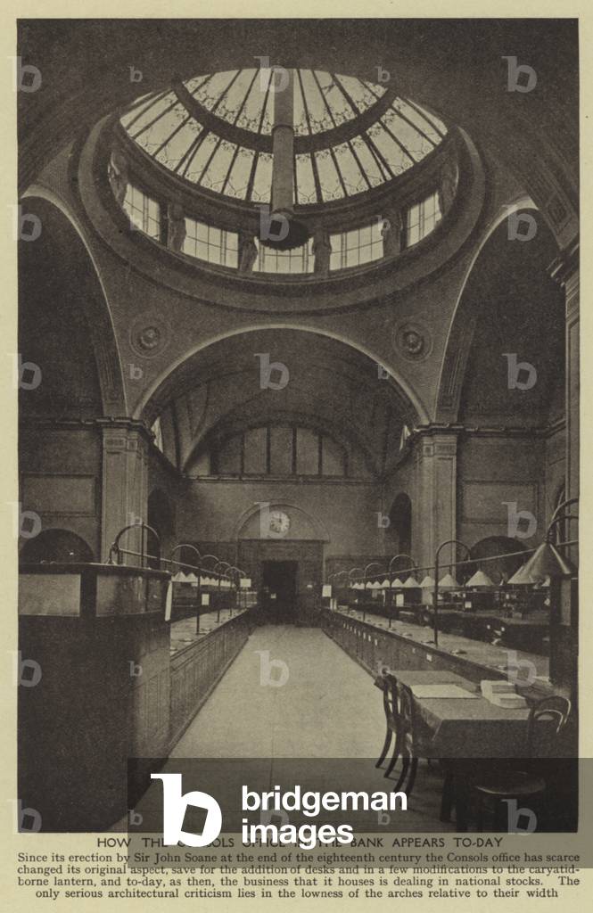 How the Consols office in the bank appears to-day (b/w photo)