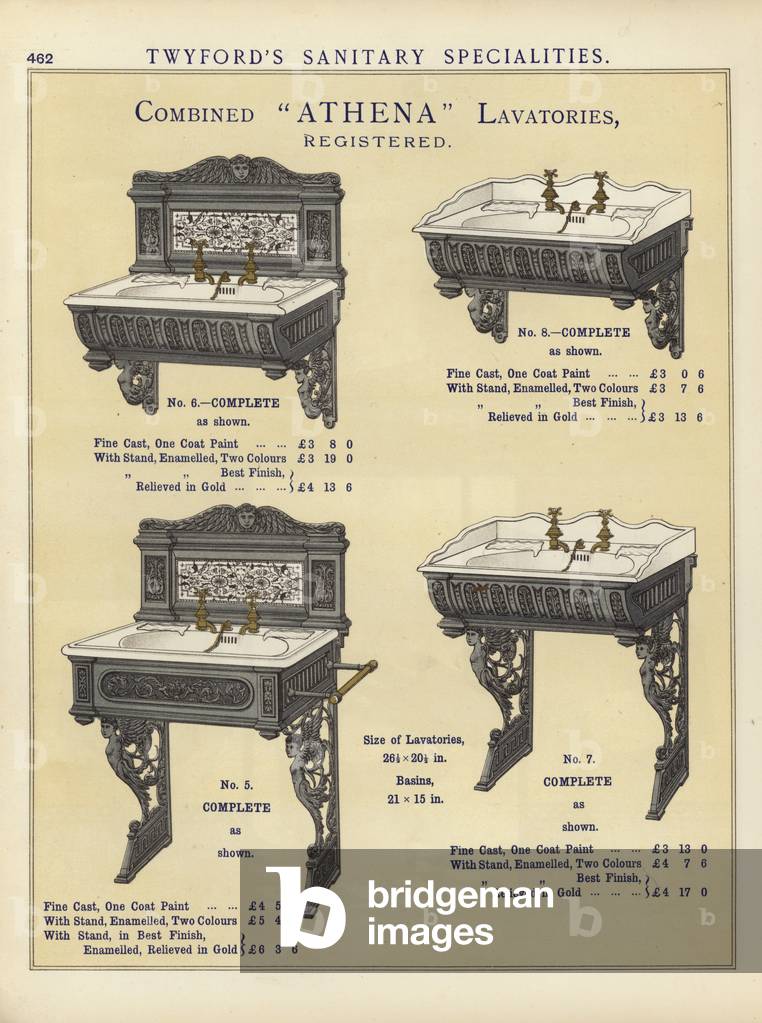 Page from The Architect's, Surveyor's and Engineer's Compendium 1892 (colour litho)
