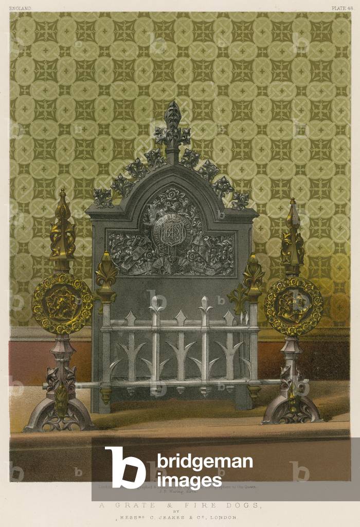 A Grate and Fire Dogs by Messrs C Jeakes and Co, London (chromolitho)