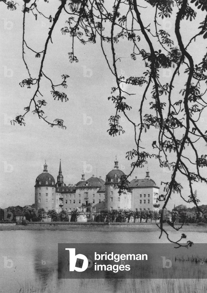 The Castle at Mortizburg; Schloss Moritzburg (b/w photo)