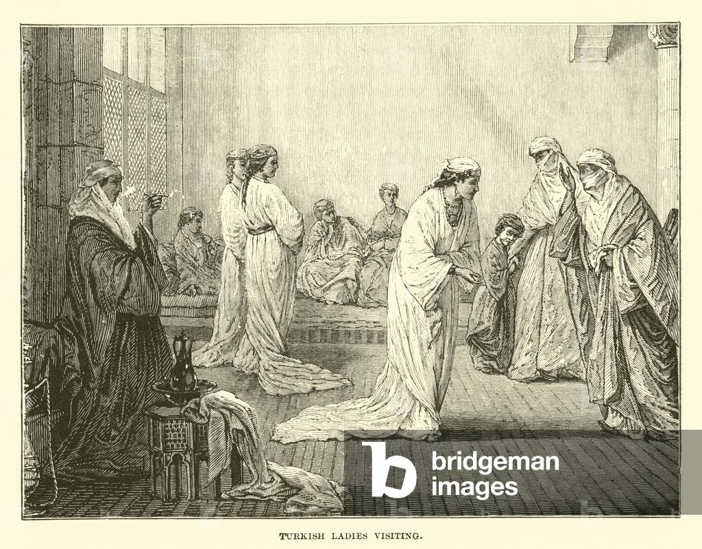 Turkish ladies visiting (engraving)