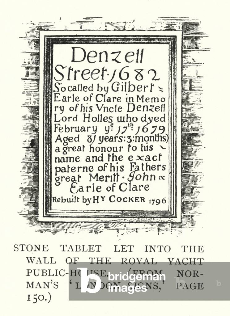 Stone Tablet let into the Wall of the Royal Yacht Public-House (litho)