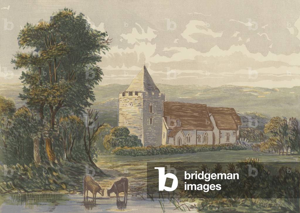 St Nicholas, Leeds, Kent (colour litho)