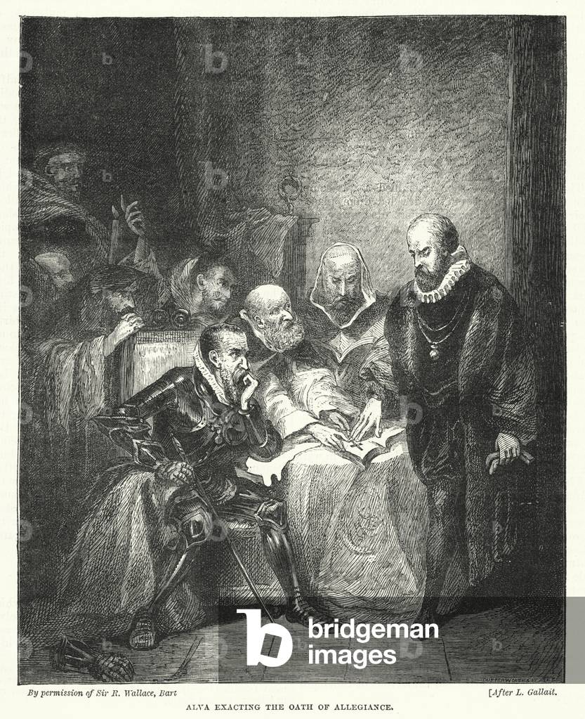 Alva exacting the Oath of Allegiance (engraving)