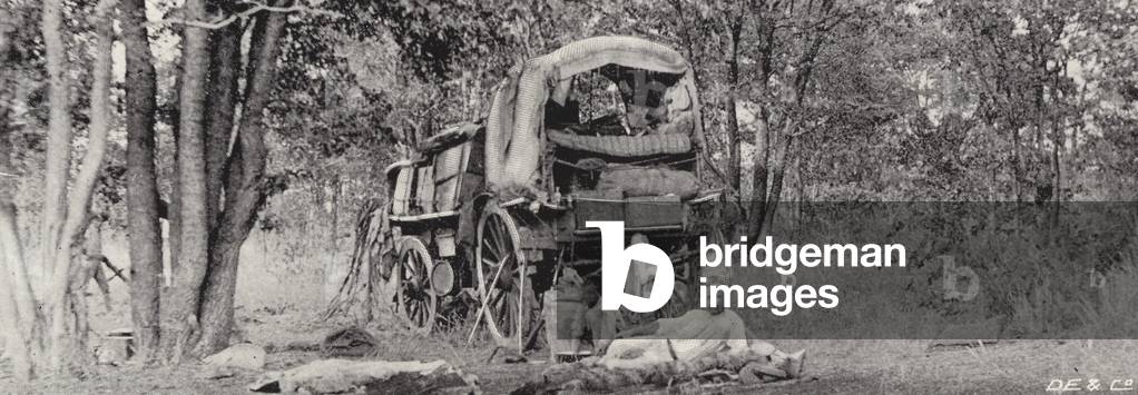 Trekking in Rhodesia (b/w photo)