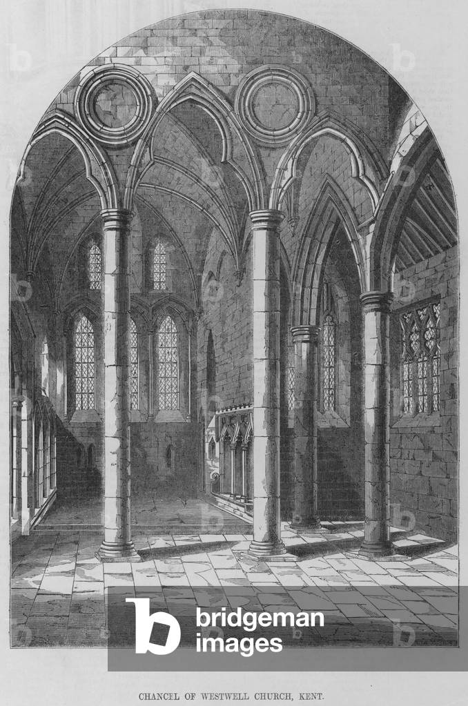 Chancel of Westwell Church, Kent (engraving)