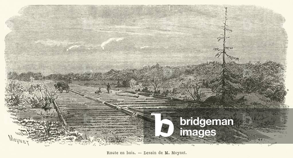 Route en bois (engraving)