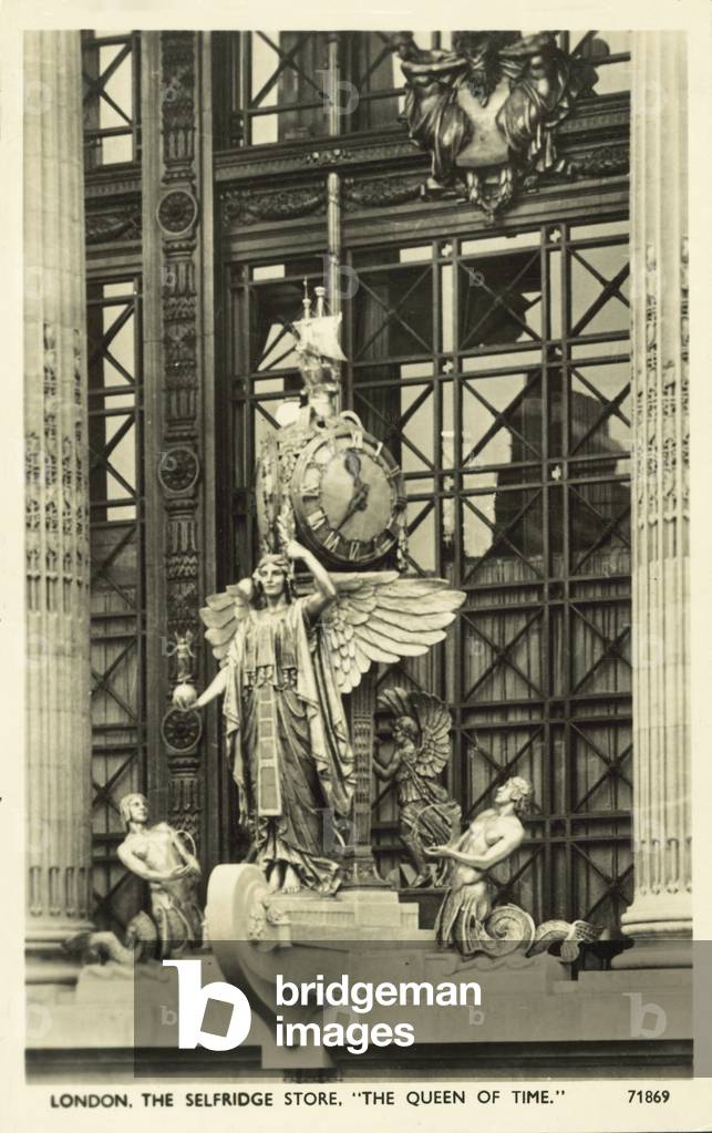 The Queen of Time, Selfridges, London (b/w photo)