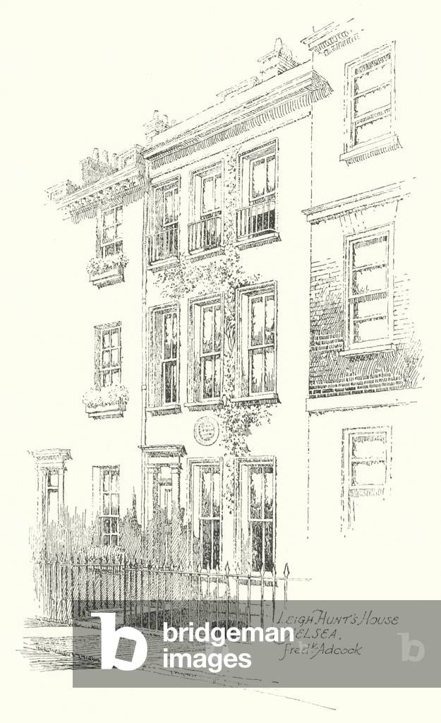 Leigh Hunt's House, Chelsea (litho)