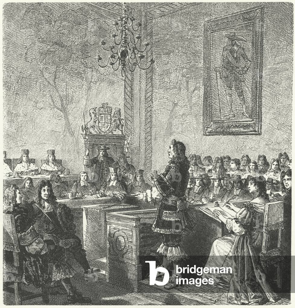 Trial of William Russell, Lord Russell, for treason against King Charles II, 1683 (engraving)