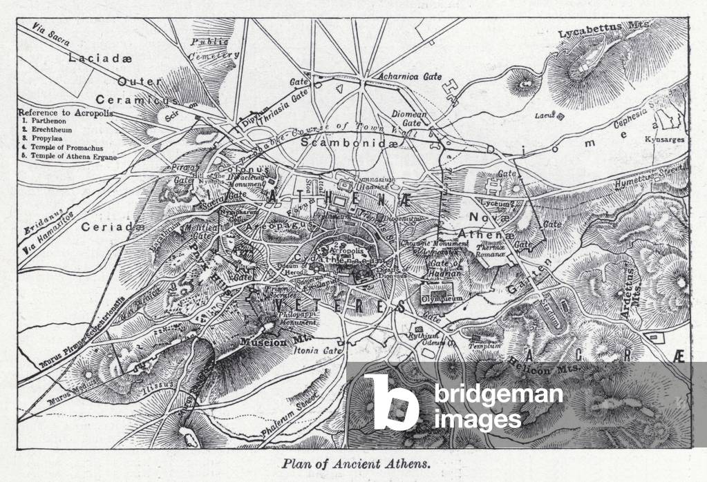Plan of ancient Athens (litho)