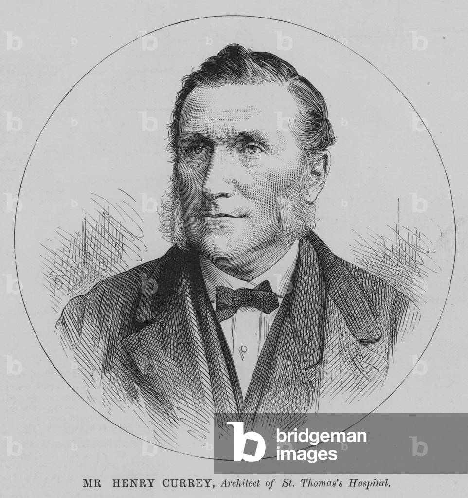 Mr Henry Currey, Architect of St Thomas's Hospital (engraving)