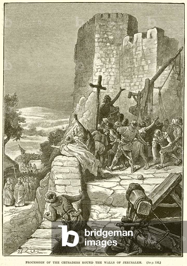 Procession of the Crusaders Round the Walls of Jerusalem (engraving)