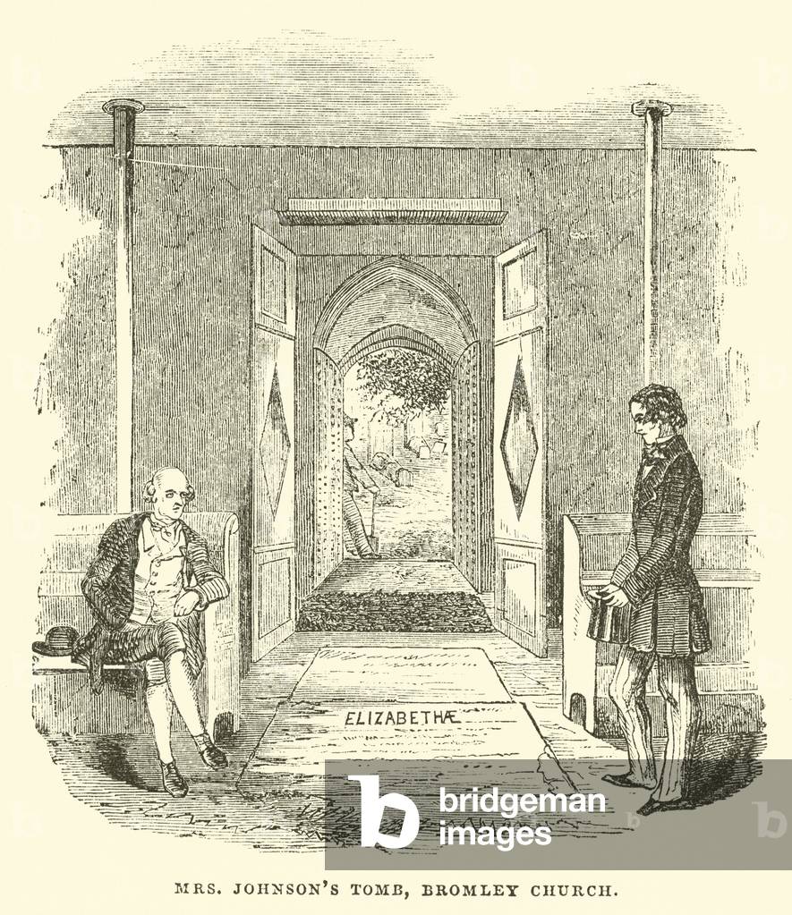 Mrs Johnson's Tomb, Bromley Church (engraving)