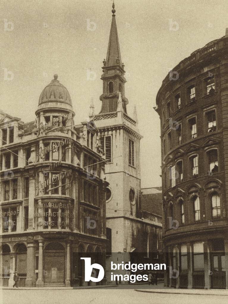 St Augustine's Church, Watling Street, City Of London (b/w photo)