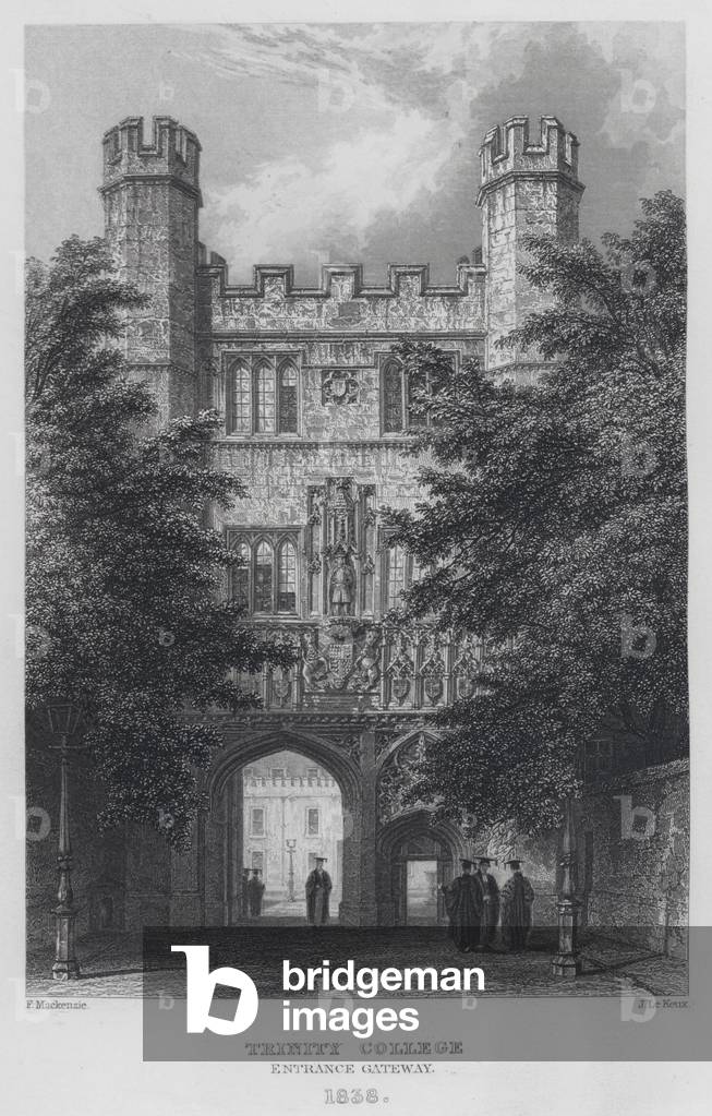 Trinity College, Entrance Gateway, 1838 (engraving)