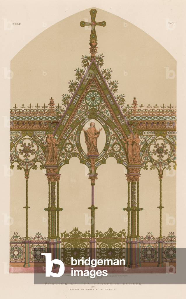 Portion of the Hereford Screen by Messrs Skidmore and Co, Coventry (chromolitho)