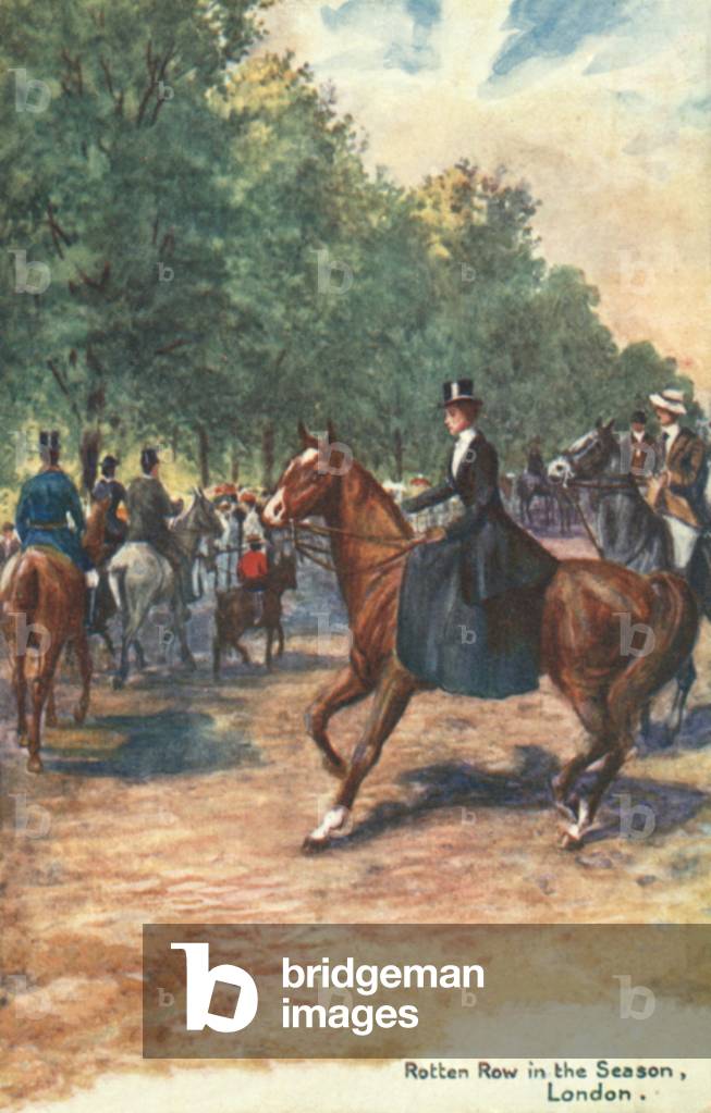 Rotten Row, London (colour litho)