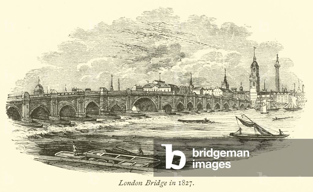 London Bridge in 1827 (engraving)