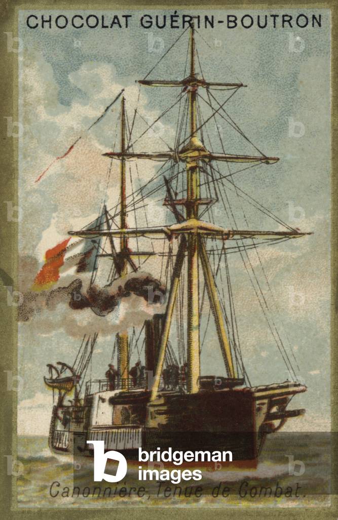 Gunboat, ready for combat (chromolitho)