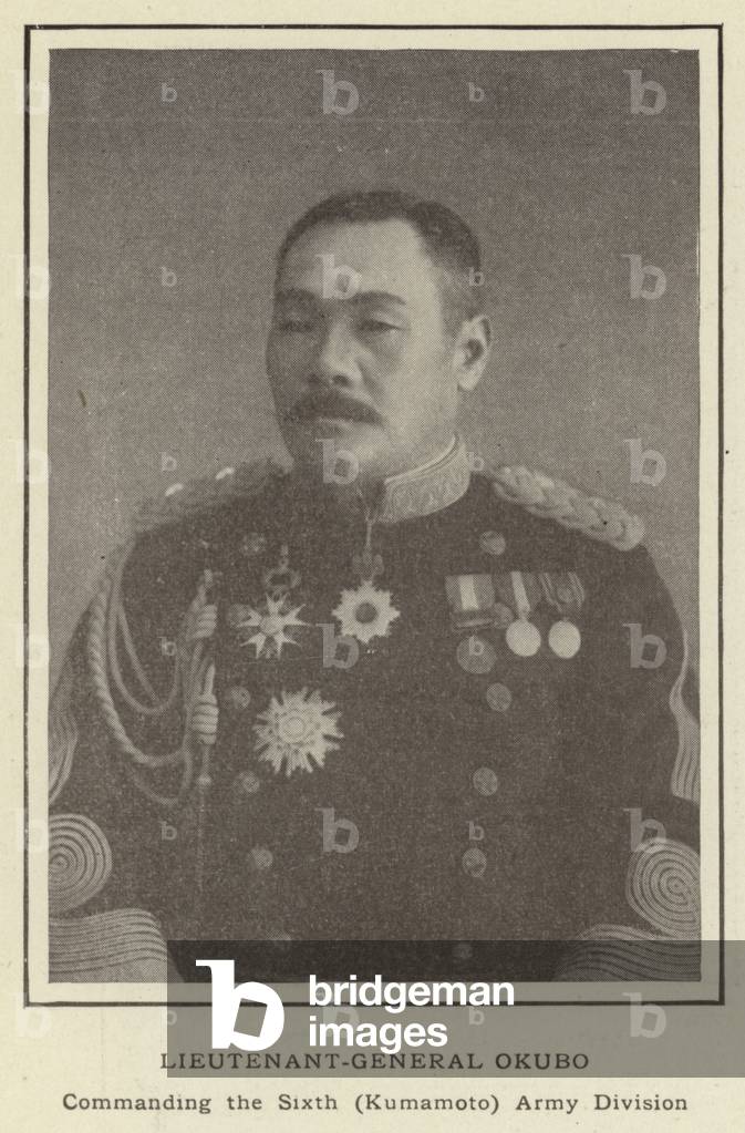 Lieutenant-General Okubo, Commanding the Sixth (Kumamoto) Army Division (b/w photo)