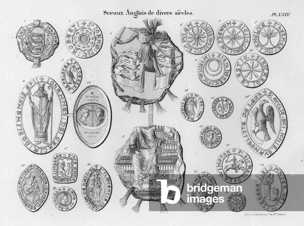 Sceaux Anglais de divers Siecles (engraving)