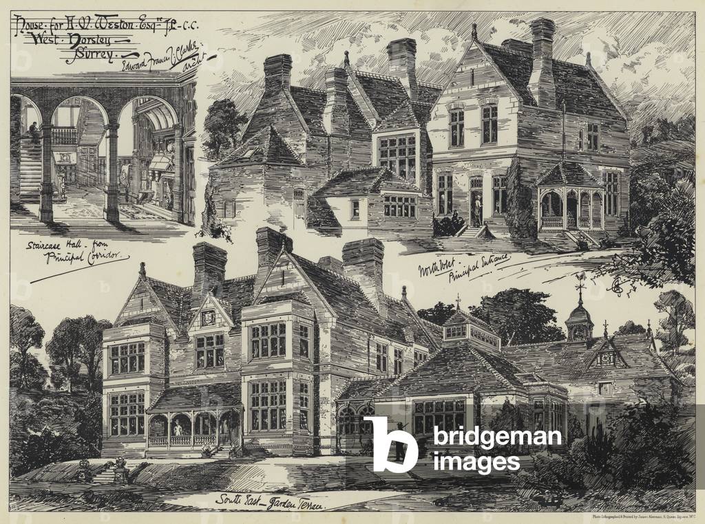 House for H M Weston, Esquire, West Horsley, Surrey (engraving)
