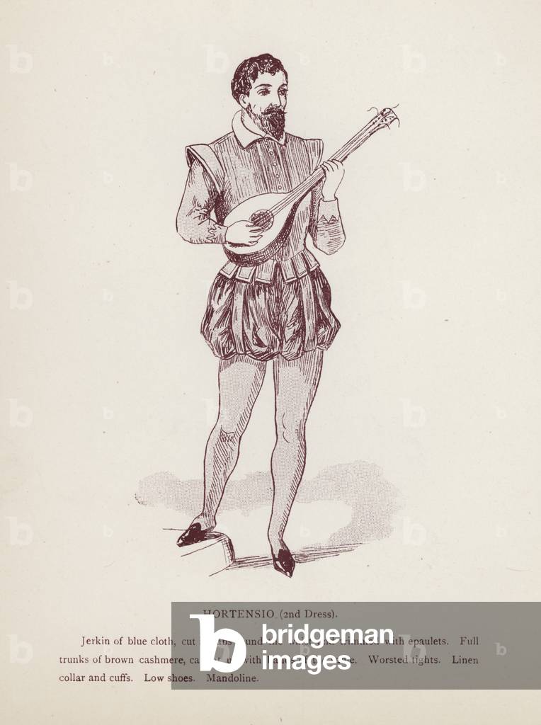 Shakespeare's Taming of the Shrew: Hortensio, 2nd Dress (litho)