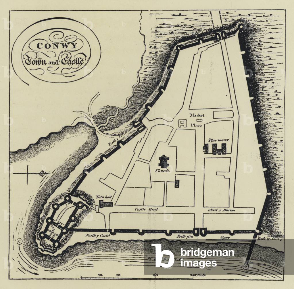 Conwy, Town and Castle (engraving)