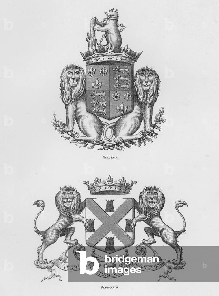 Public arms: Walsall; Plymouth (engraving)