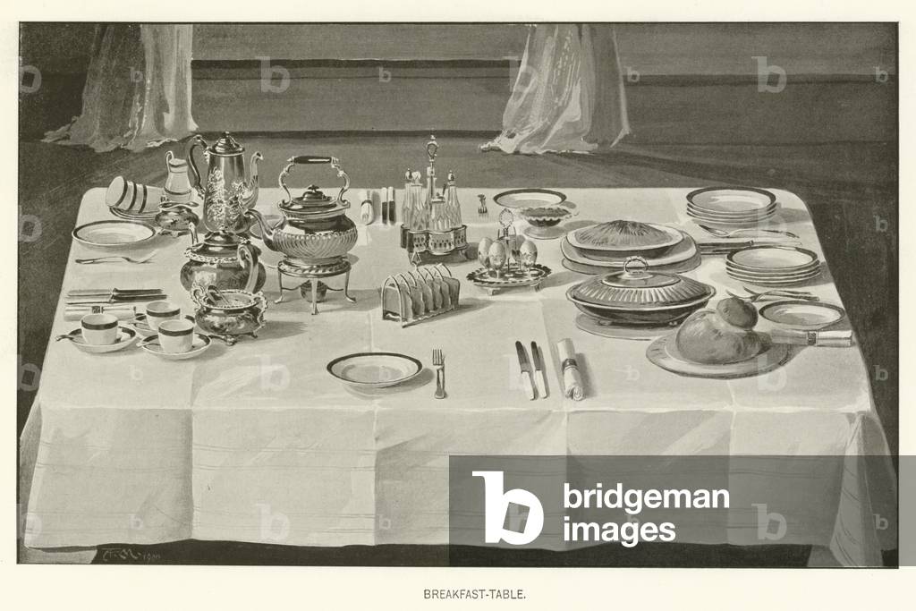 Breakfast-Table (black and white photograph)