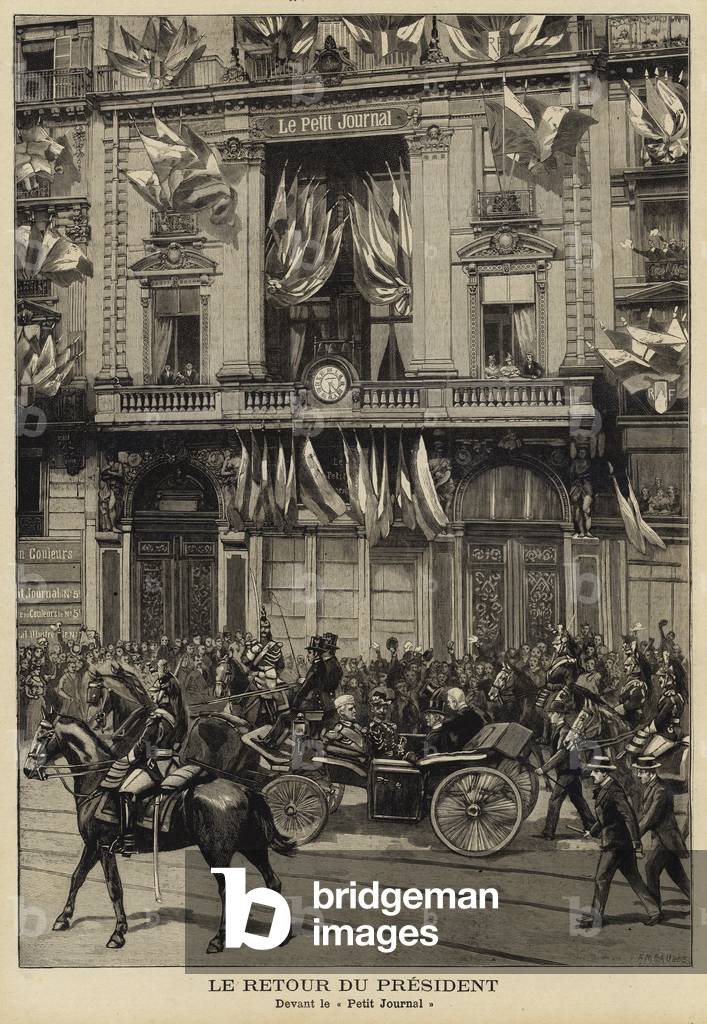 Return of French President Felix Faure from his visit to Russia, 1897 (engraving)
