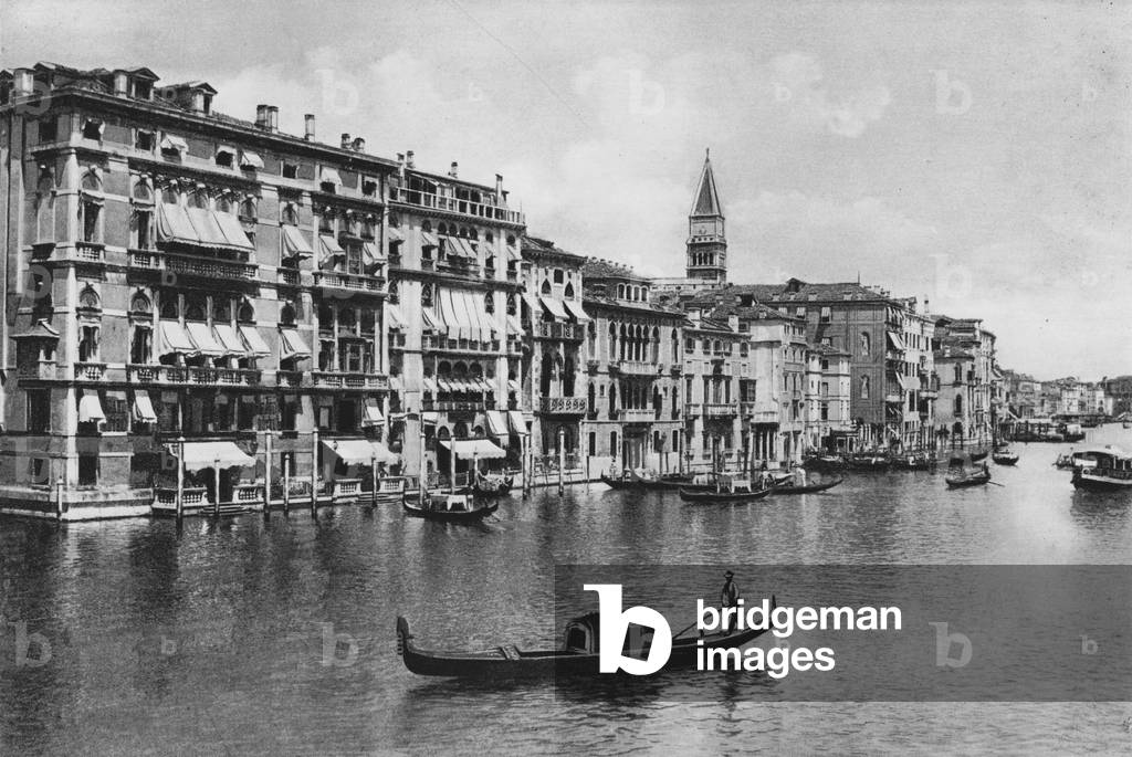 Venezia, Canal Grande e Alberghi (b/w photo)