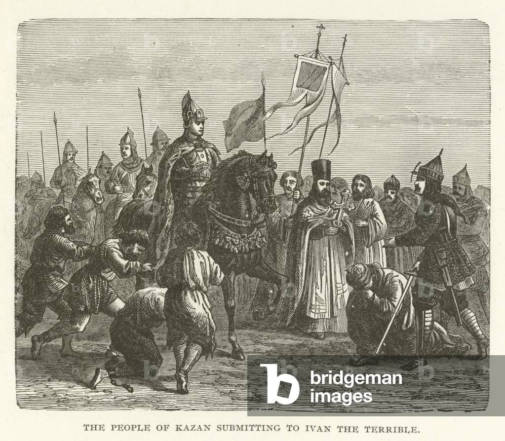 The people of Kazan submittting to Ivan the Terrible (engraving)