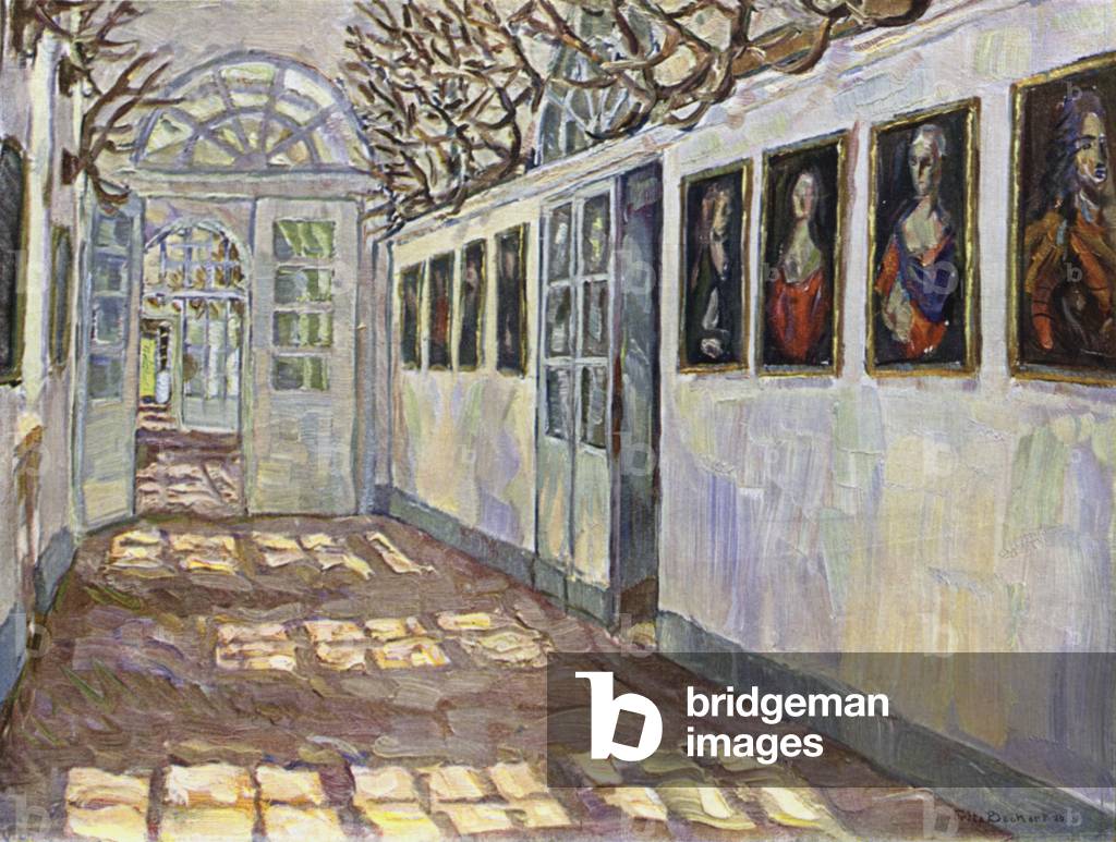 Gallery of Trophies in Castle Kleinheubach, Unterfranken (colour litho)