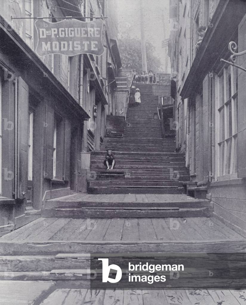 Canada: Break-Neck Steps, Quebec (b/w photo)