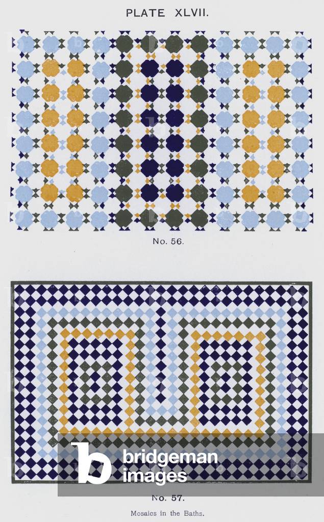 Mosaics in the Baths (colour litho)
