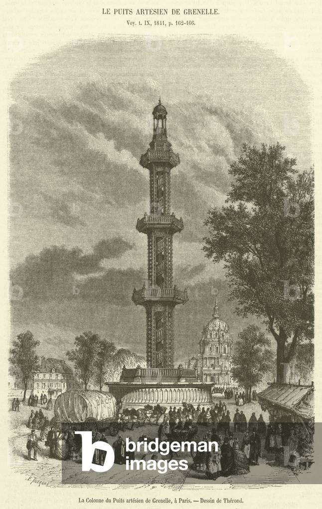 La Colonne du Puits artesien de Grenelle, a Paris (engraving)