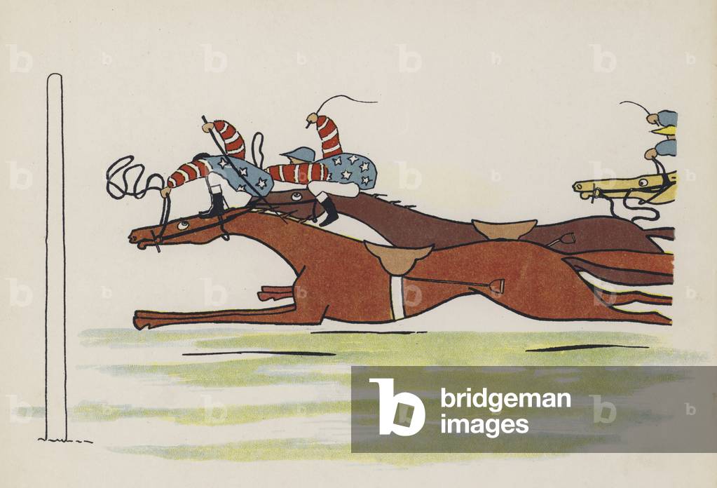 Wonderful England: Horse racing (colour litho)