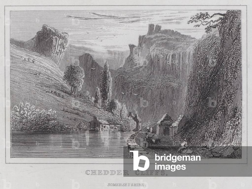 Chedder Cliffs, Somersetshire (engraving)